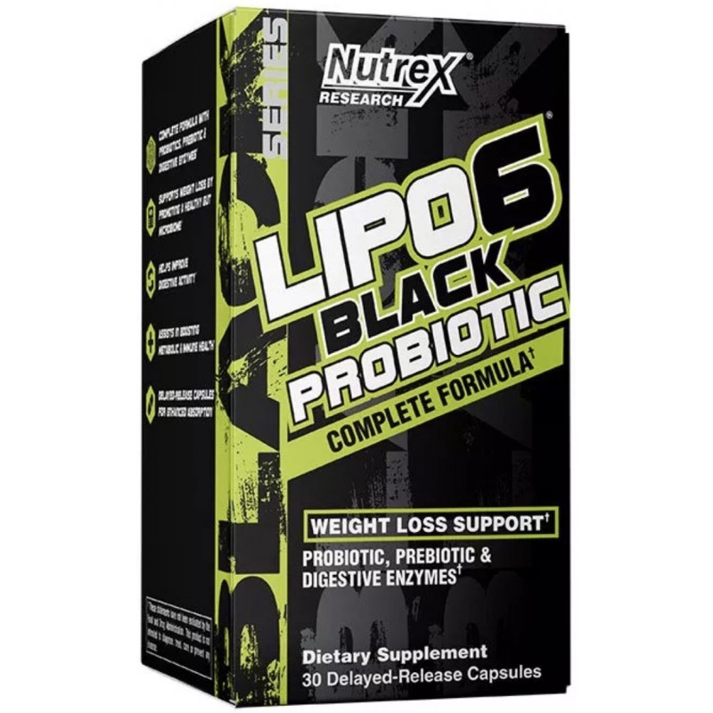 Nutrex Lipo-6 Black Probiotic 30 viivitatud-vabanemisega kapslit